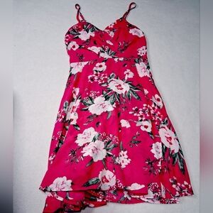 Warehouse One Floral Pink Spaghetti Strap Dress